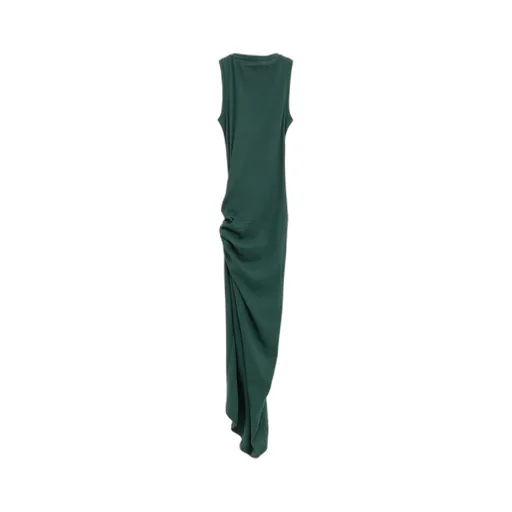 Draped Fine-Ribbed Dress