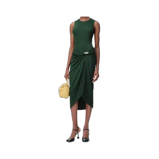 Draped Fine-Ribbed Dress