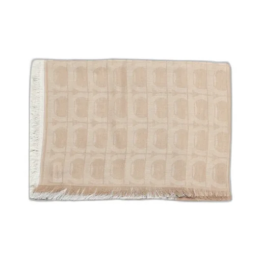 Ferragamo Gancini Jacquard Frayed-Edge Scarf
