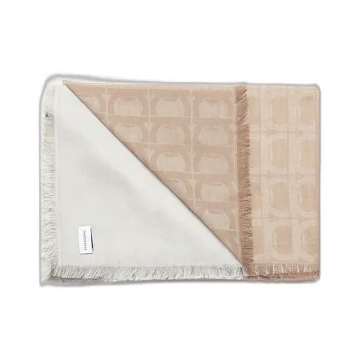 Ferragamo Gancini Jacquard Frayed-Edge Scarf