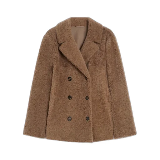 Curly Sheepskin Pea Coat