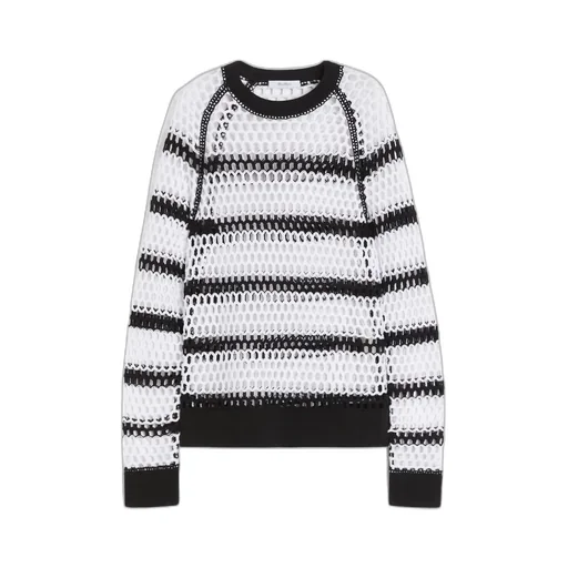 Mesh-Knit Cotton Sweater