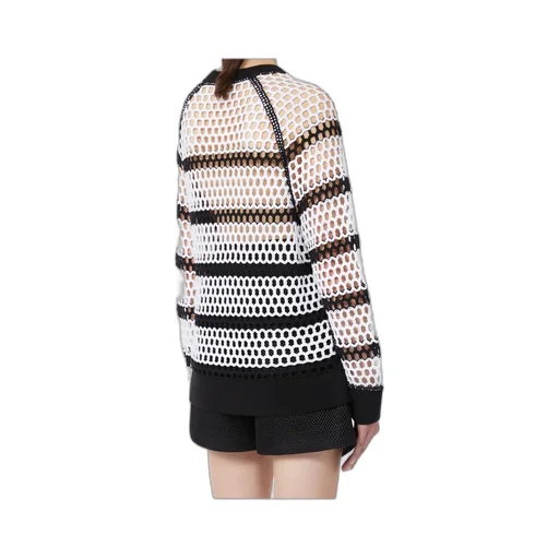 Mesh-Knit Cotton Sweater