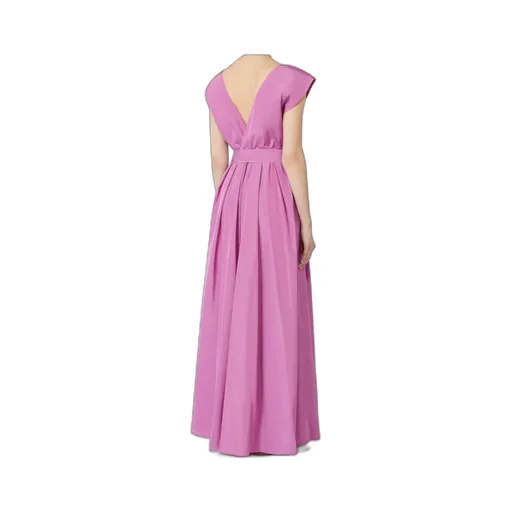 Long Taffeta Dress With Belt