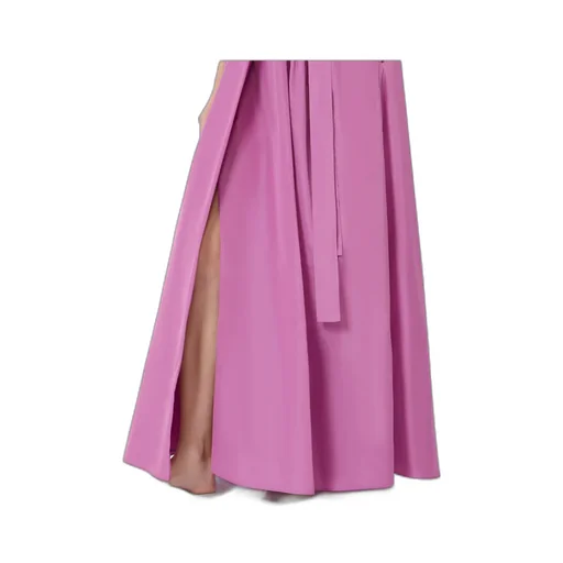 Long Taffeta Dress With Belt