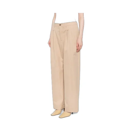 Wide-Leg Pleated Track Pants