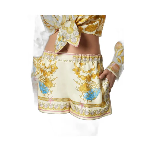 Versace Barocco-Printed Elasticated Waistband Shorts