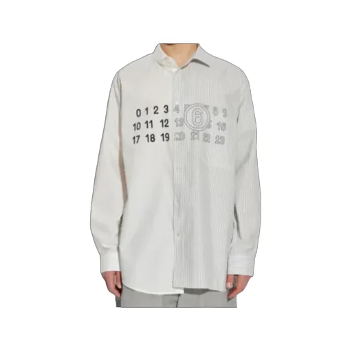 Mm6 Maison Margiela Panelled Stripe Detailed Long-Sleeve Shirt