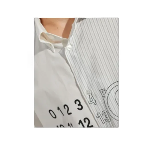 Mm6 Maison Margiela Panelled Stripe Detailed Long-Sleeve Shirt