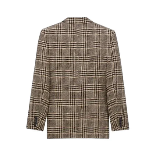 Jacket In Prince Of Wales Silk And Cashmere