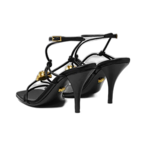 Versace Square-Toe Heeled Sandals