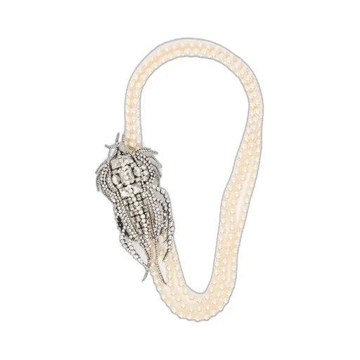 Pearl-Embellished Crystal Necklace
