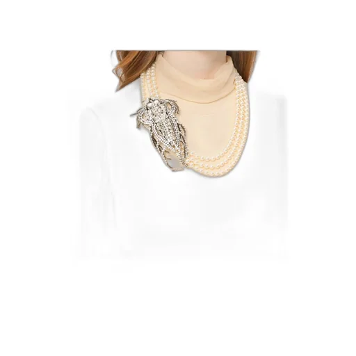 Pearl-Embellished Crystal Necklace