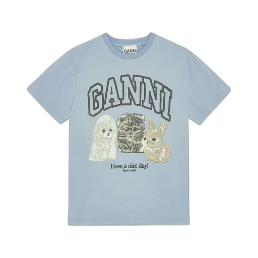 Ganni Animal Printed T-Shirt