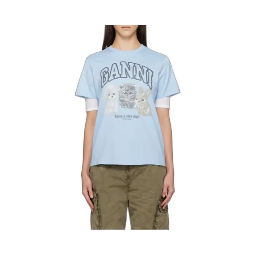 Ganni Animal Printed T-Shirt