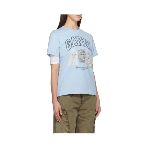 Ganni Animal Printed T-Shirt