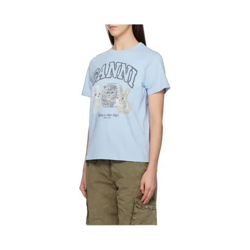Ganni Animal Printed T-Shirt