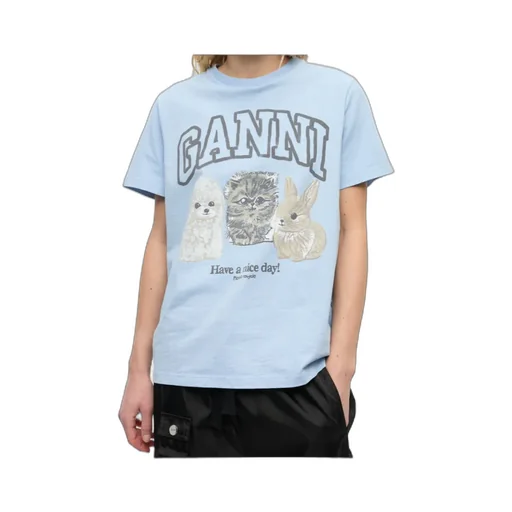 Ganni Animal Printed T-Shirt