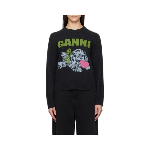 Dark Grey Puppy Wool Jumper