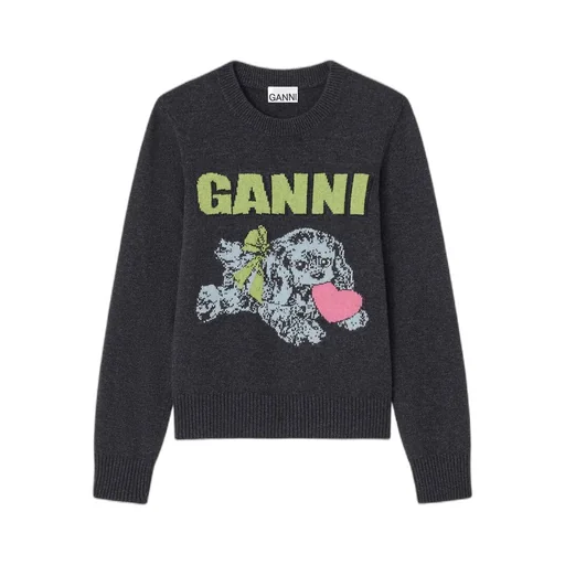 Dark Grey Puppy Wool Jumper
