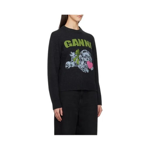 Dark Grey Puppy Wool Jumper