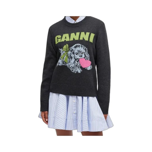 Dark Grey Puppy Wool Jumper