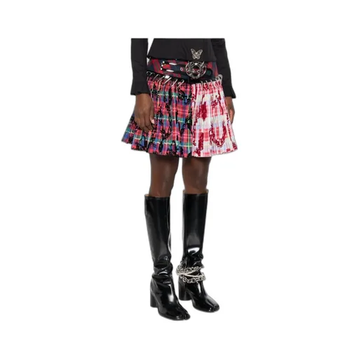 Pleated Mini Skirt With Carabiner Detail