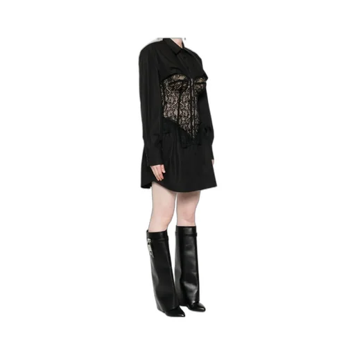 Lace-Corset Shirt Mini Dress