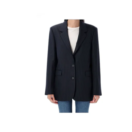 Pinstripe Single-Breasted Blazer