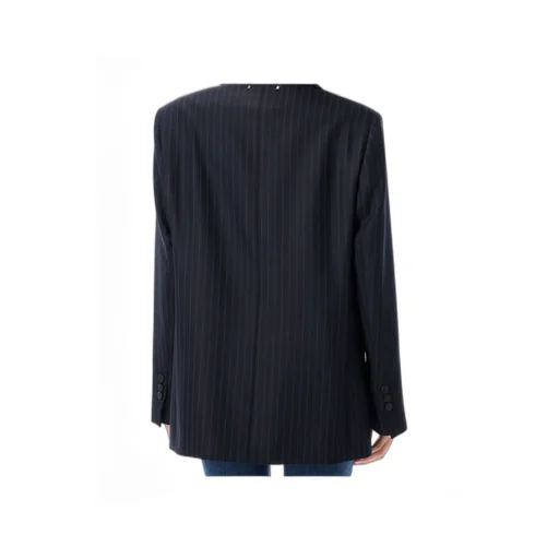 Pinstripe Single-Breasted Blazer