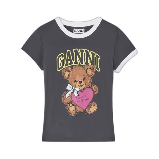 Black Cropped Teddy T-Shirt