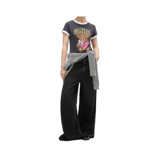 Black Cropped Teddy T-Shirt