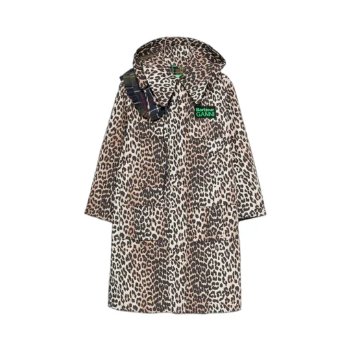 Xbarbour Xganni Leopard Print Hooded Coat
