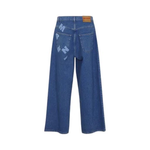 Marni Logo Printed Wide-Leg Jeans