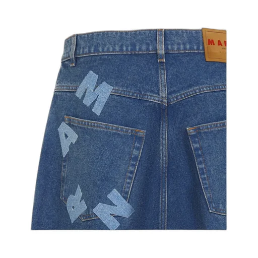 Marni Logo Printed Wide-Leg Jeans