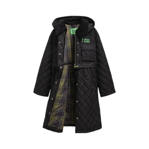 Barbour X Ganni Quilted Zipped Coat