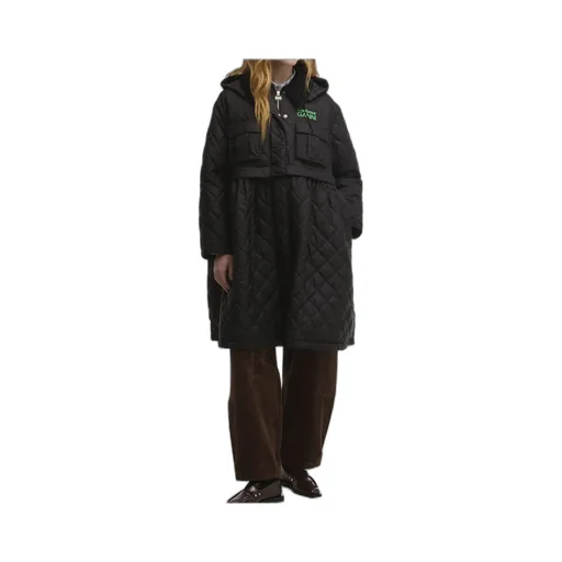 Barbour X Ganni Quilted Zipped Coat
