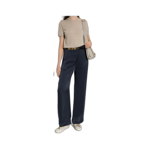 Theory Straight Leg Pleated Trousers