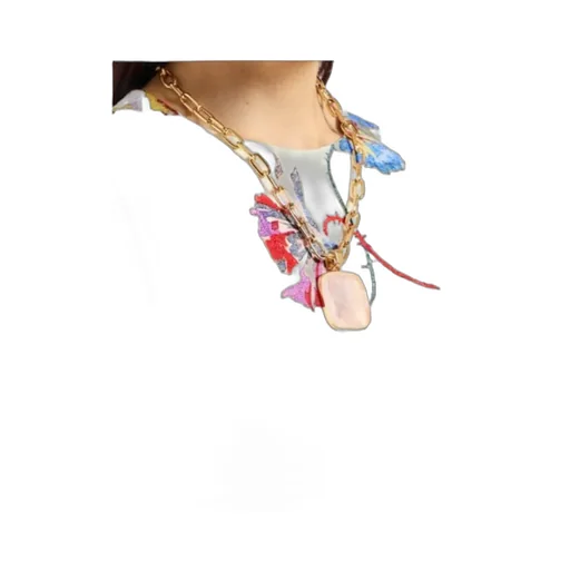Feather-Trim Floral-Print Top
