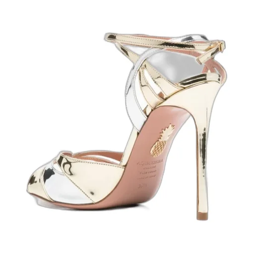 110M Metallic Ankle-Strap Heeled Sandals
