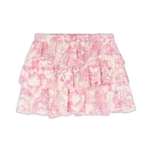 Versace Kids Pattern Printed Ruffled Skirt
