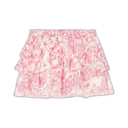 Versace Kids Pattern Printed Ruffled Skirt