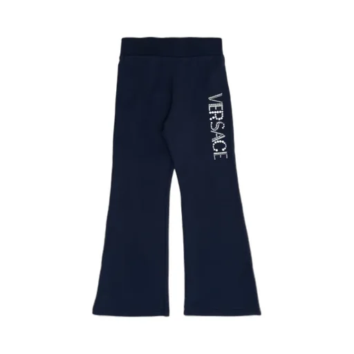 Versace Kids Logo Embellished Flared Trousers