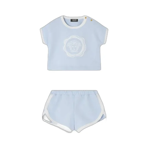 Versace Kids Logo Printed Top And Shorts Set