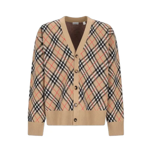 Burberry Checked V-Neck Buttoned Cardigan