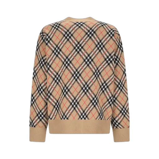 Burberry Checked V-Neck Buttoned Cardigan