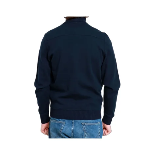 Cotton Jacket In Midnight Blue With Button Closure