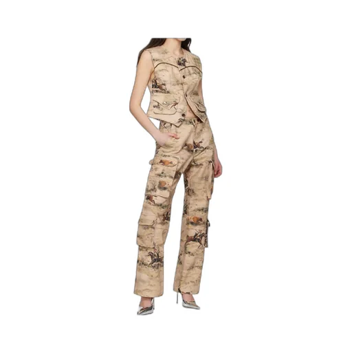 Printed Cargo Jeans