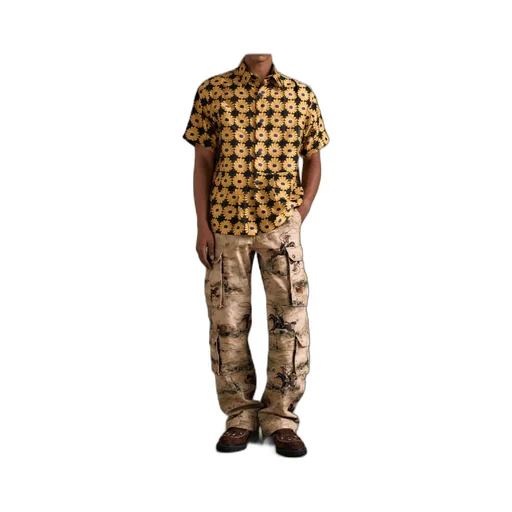 Printed Cargo Jeans