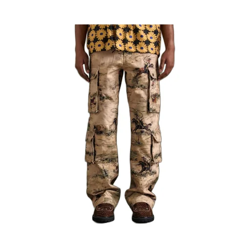 Printed Cargo Jeans